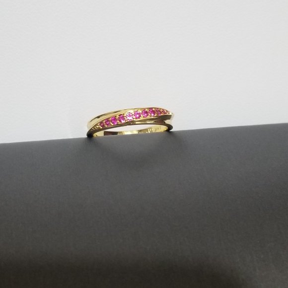 Elsie Wedding Band AAA Stellux CZ & Yellow Gold.   Size 6 only - Picture 7 of 13